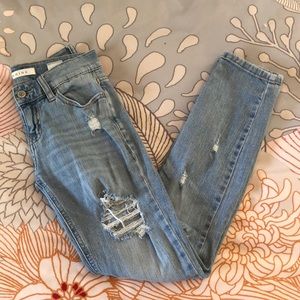 Distressed jeans
